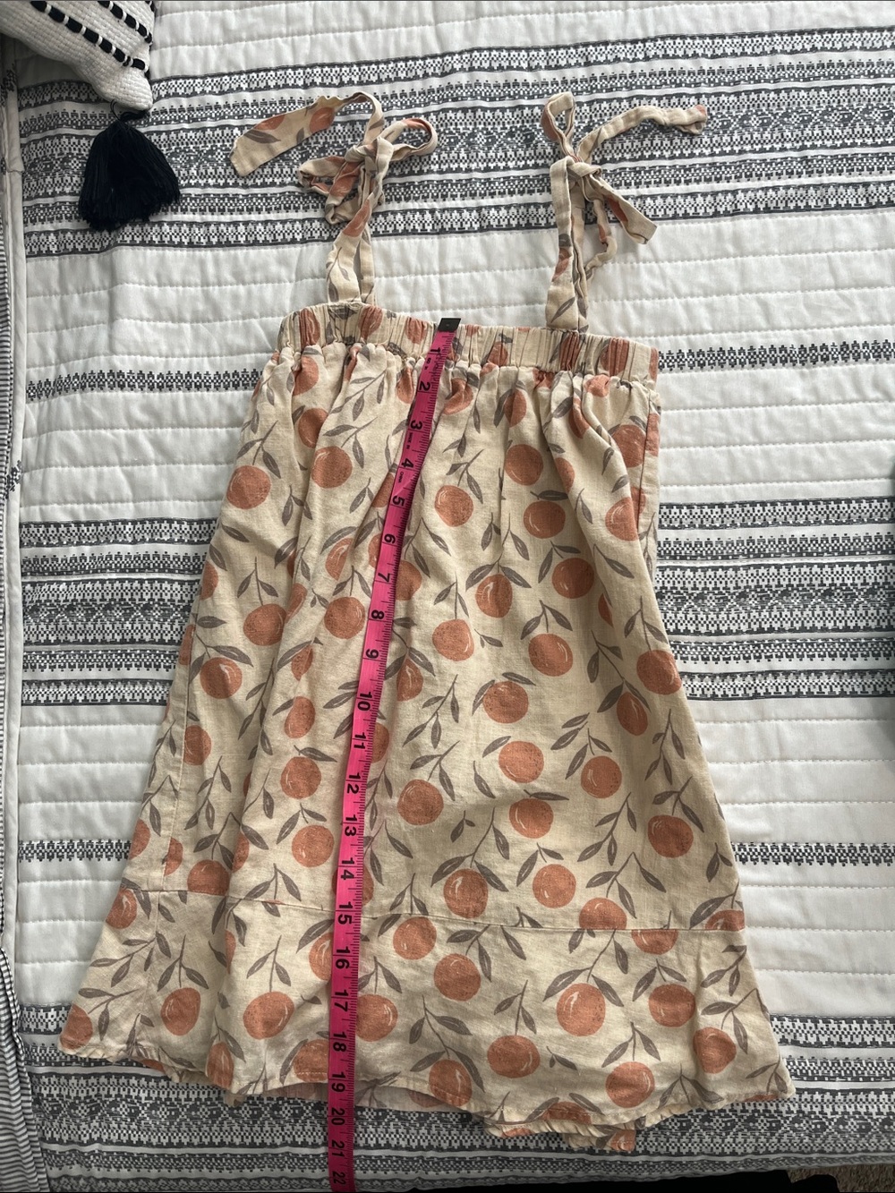 Rylee + Cru Cream Sundress with Orange Fruit Print - Picture 3 of 4